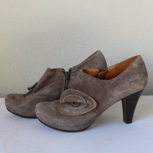 Gray Heeled Ankle Booties